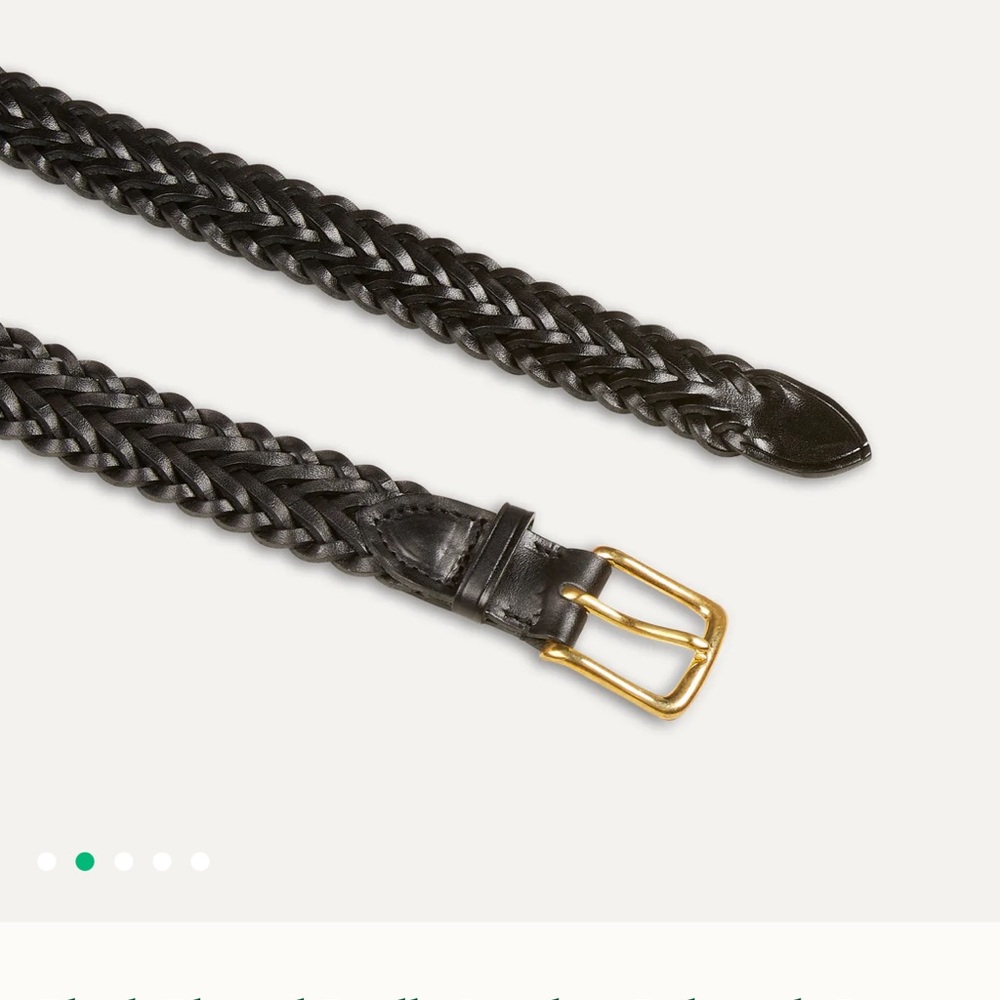 Vintage Leather Black Braided Mens Belt. *unisex*